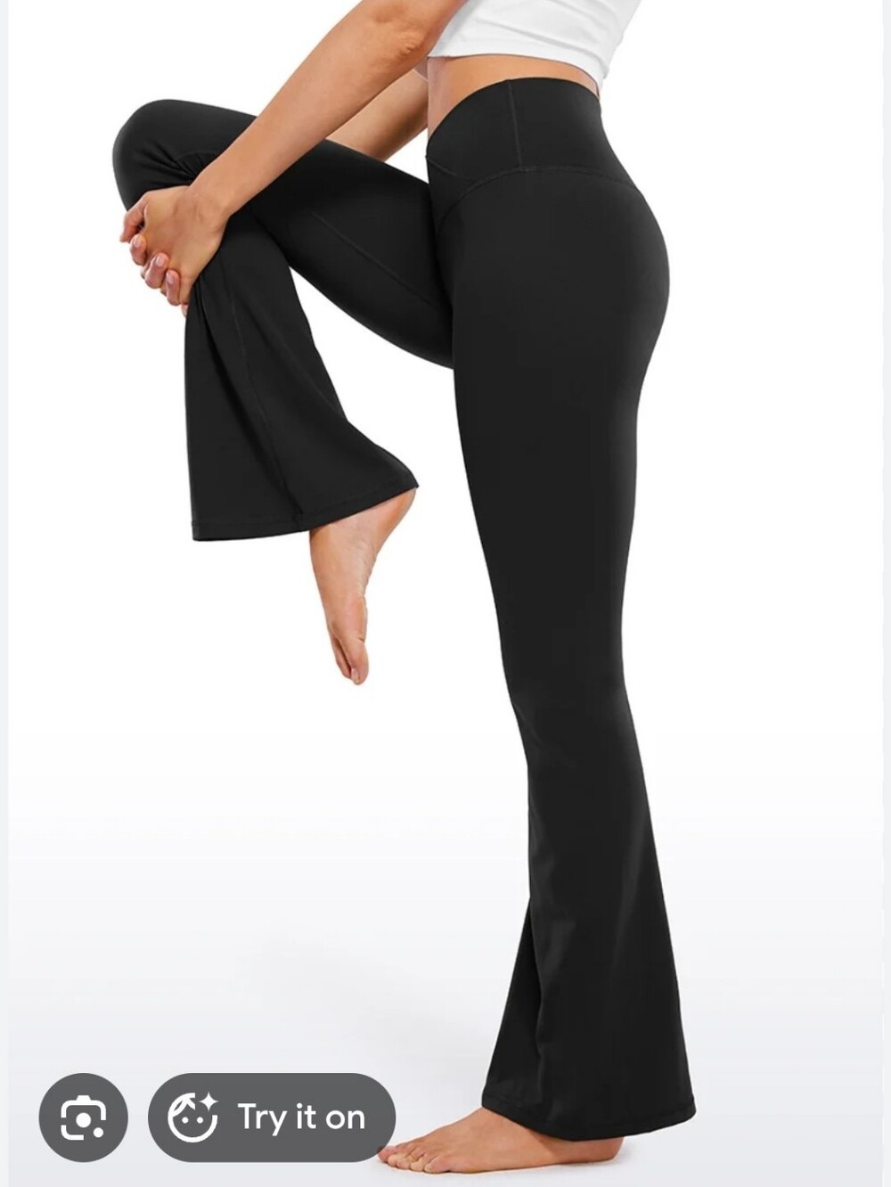 Sunzel Womens Black Crossover Flare Pants Size Medium